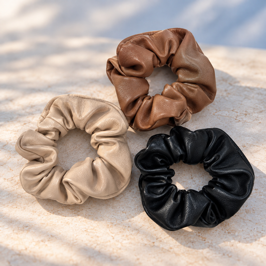 Scrunchie van 100% lamsleer