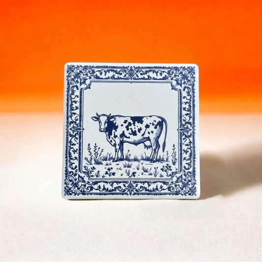 [Gratis cadeau vanaf €50] De Hollandsche Koe | Limited Editie Delfts Blauwe Magneettegel (No. 1)